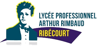 Sortie patinoire des internes 
Logo du Lycée Professionnel Arthur Rimbaud Ribécourt, Rimbaud et texte en bleu pétrole, "Ribécourt" en jaune